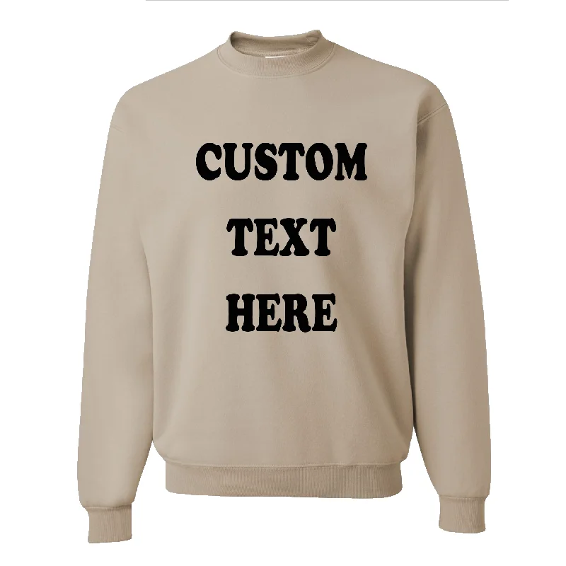 Custom Text Unisex Tan Sweatshirt Hoodie with Belted Waist Structured Tailored