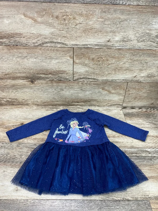 Disney Frozen Elsa Sweatshirt Tulle Dress Blue sz 3T Graphic Hoodie Design Print