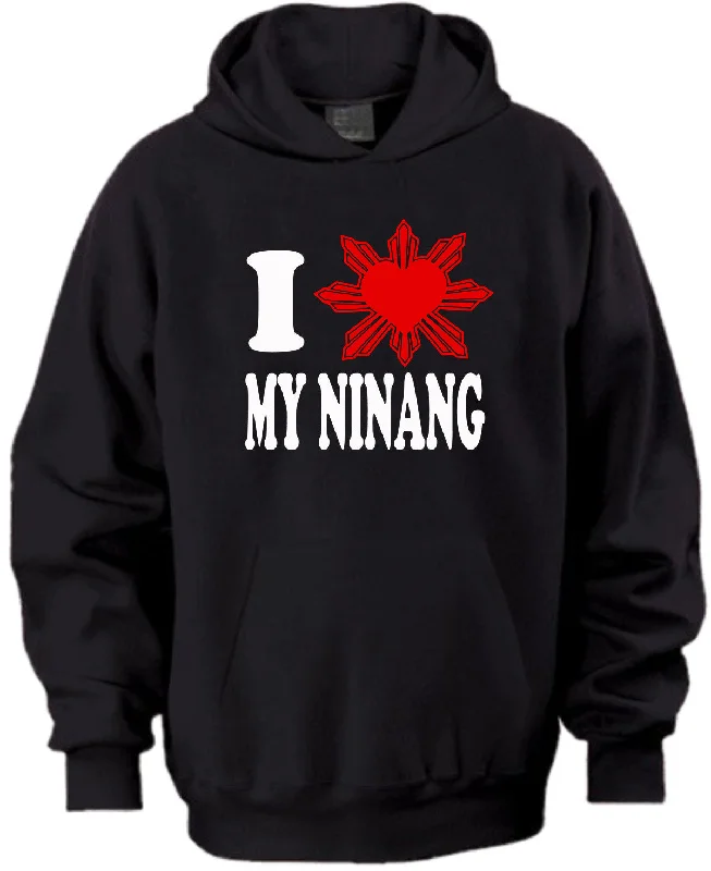 I LOVE MY NINANG HOODIE Hoodie with Side Slits Relaxed Casual