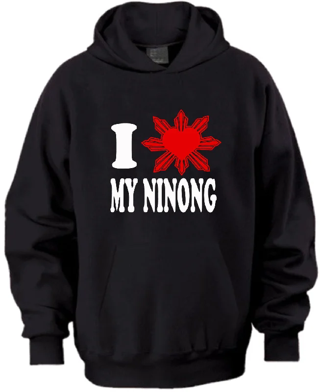 I LOVE MY NINONG HOODIE Hoodie with Hem Ribbing Snug Secure