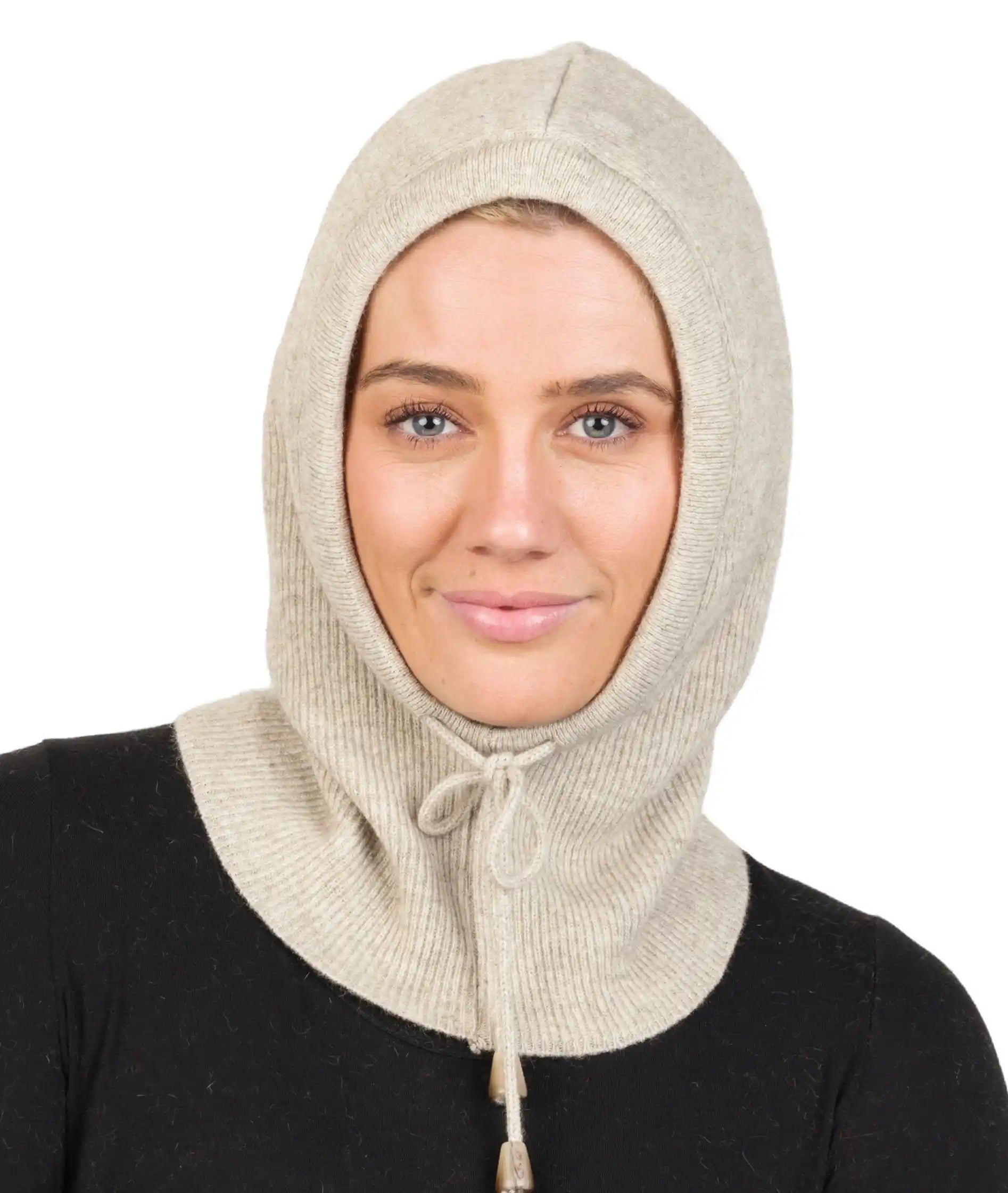 Natural Scarfclava Hoodie Hat - NX895 Hoodie with Exposed Zipper Edgy Industrial