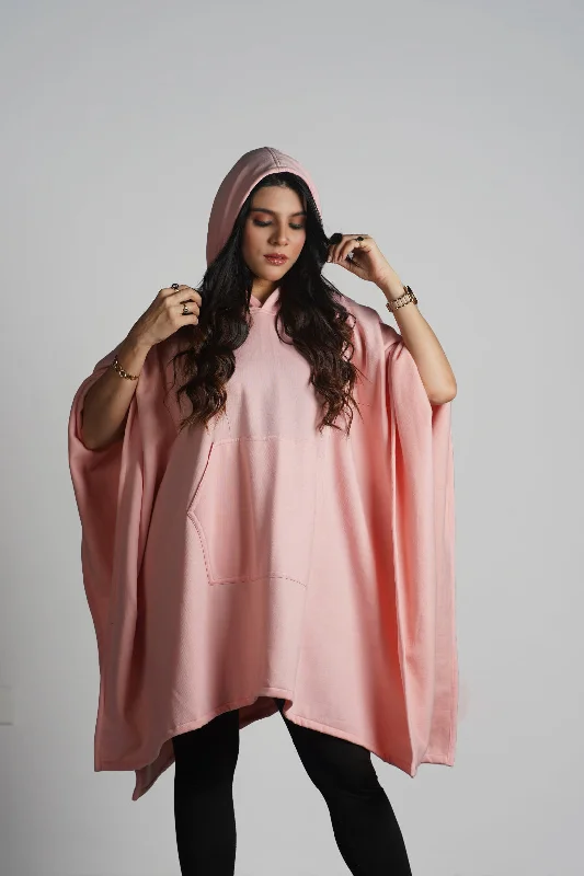 Peach Poncho Hoodie Hoodie with Gradient Ombre Colorful