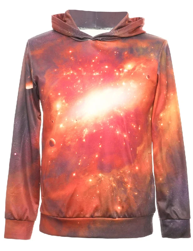 Solar System Plain Sweatshirt - L Hoodie with Illustration Artistic Creative