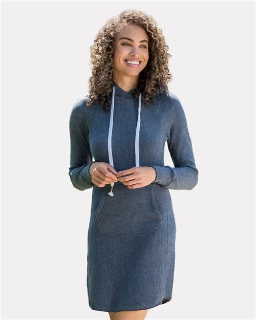 Women's Suzie Hooded Sweatshirt Dress Hoodie with High-Low Hem Asymmetrical Trendy