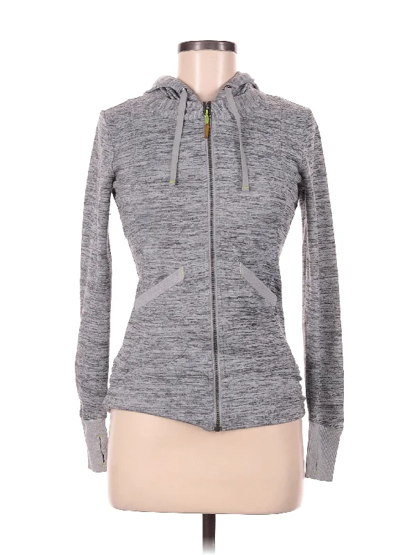 Zip Up Hoodie Hoodie with Cuffed Sleeves Snug Secure