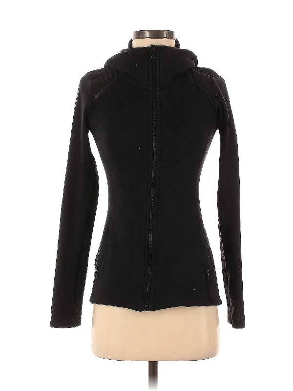 Zip Up Hoodie Hoodie with Tied Waist Feminine Flattering