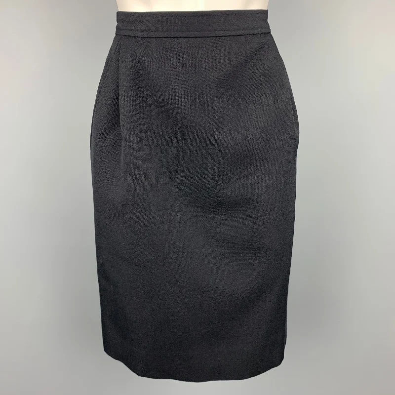 Vintage YVES SAINT LAURENT Rive Gauche Size 6 Navy Wool Pencil Skirt cashmere skirt soft Vintage YVES SAINT LAURENT Rive Gauche Size 6 Navy Wool Pencil Skirt cashmere skirt soft