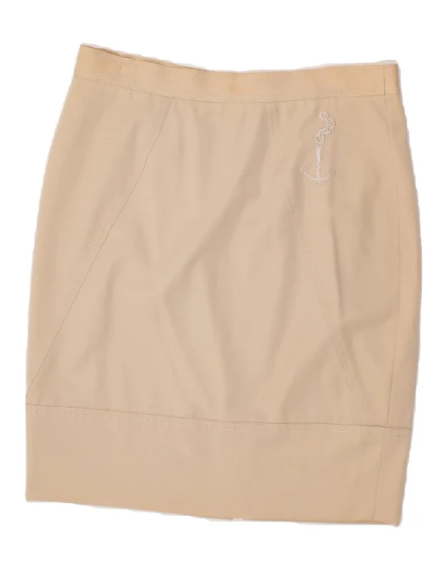 CERRUTI 1881 Womens Vintage Pencil Skirt IT 48 XL W34 Beige Virgin Wool pleated skirt texture CERRUTI 1881 Womens Vintage Pencil Skirt IT 48 XL W34 Beige Virgin Wool pleated skirt texture