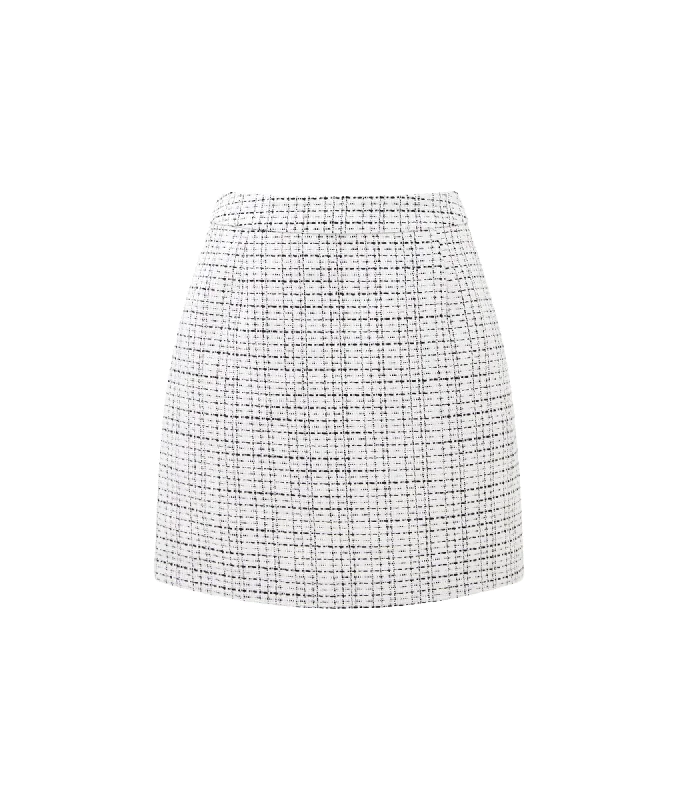 Effie Boucle Mini Skirt - Classic Cream-Blacko silk skirt lustrous