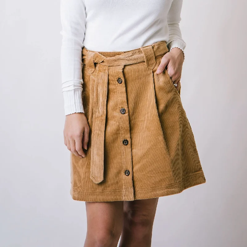 Corduroy Button Front Skirt a-line skirt cut