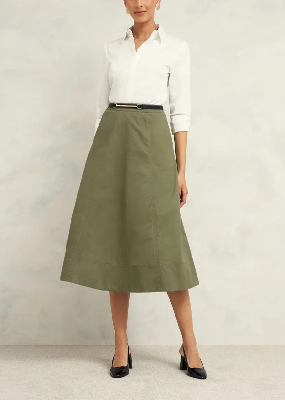 Avril Skirt 0224/7669/1144l00 Sage-Green button skirt front