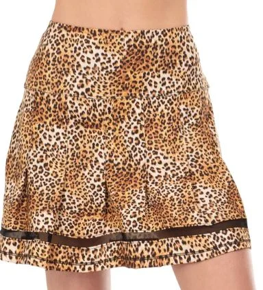 Lucky in Love Leopard Pleated Skort 14" denim skirt trendy