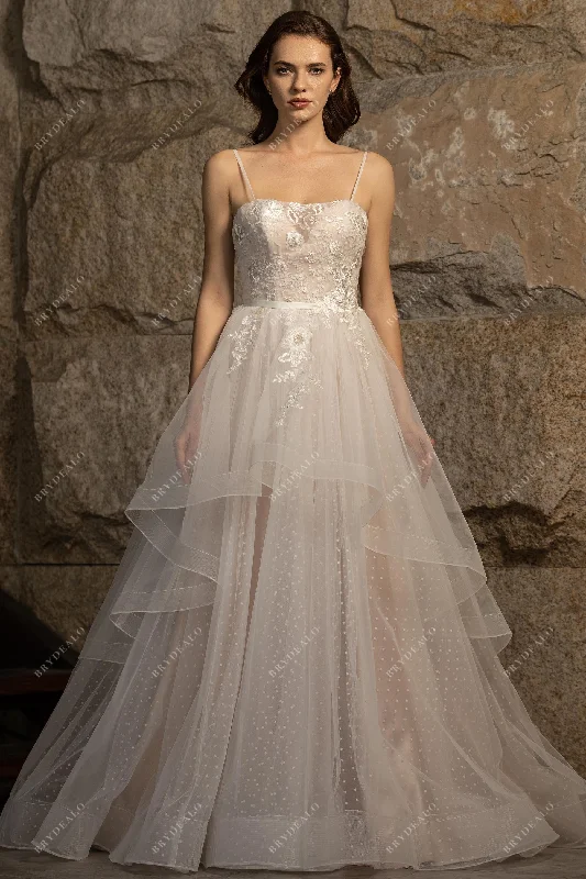 Romantic Designer Ball Gown with High-Low Tulle Skirt leather skirt modern