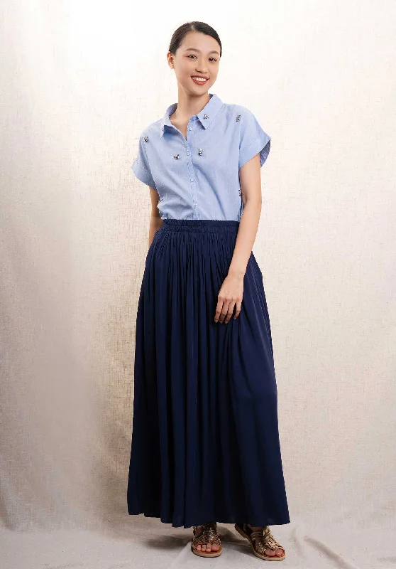 Skirt 61201u Blue corduroy skirt comfortable