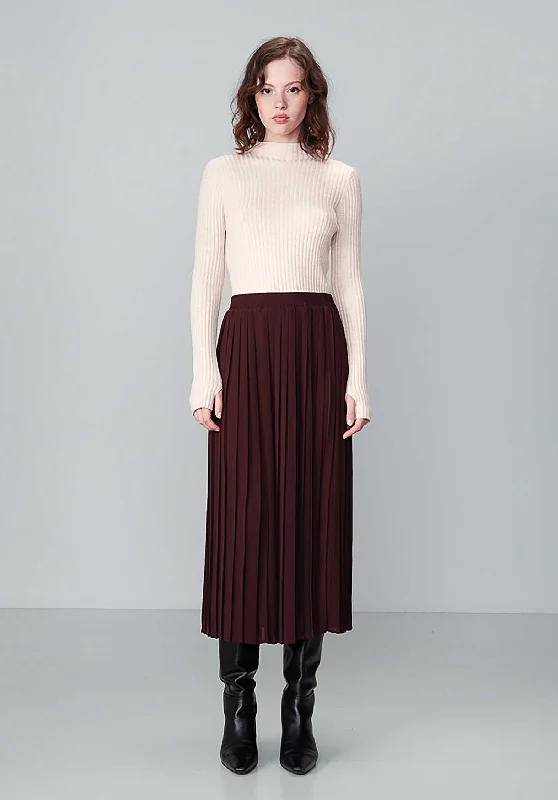 Skirt Ninon Prune corduroy skirt textured