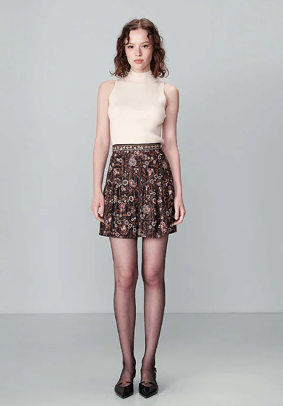 Skirt Nougat Noir leather skirt refined