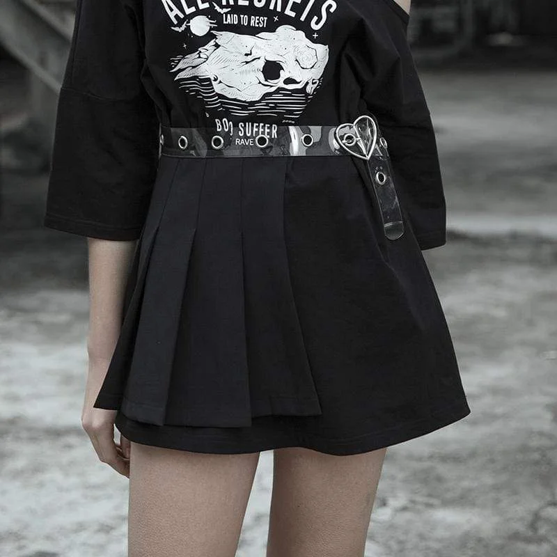 Women's Goth Chic Skirt Waist Belt denim skirt durable